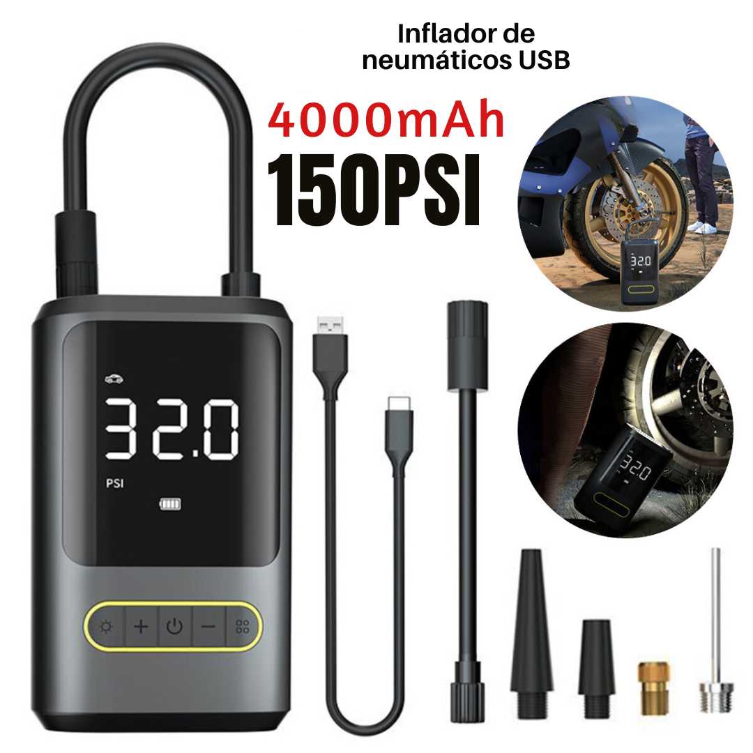 Compresor de Aire Digital Wireless- Compacto y Eficiente para Emergencias en la Carretera