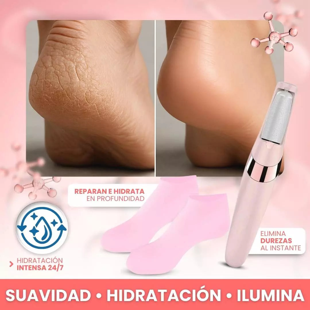 COMBO REMOVEDOR DE CALLOS  +  MEDIAS HIDRATANTES DE SILICONA
